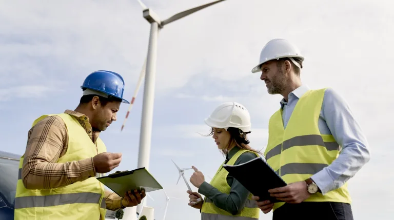 Caucasian and latin engineers standing standing on 2024 11 27 11 07 57 utc